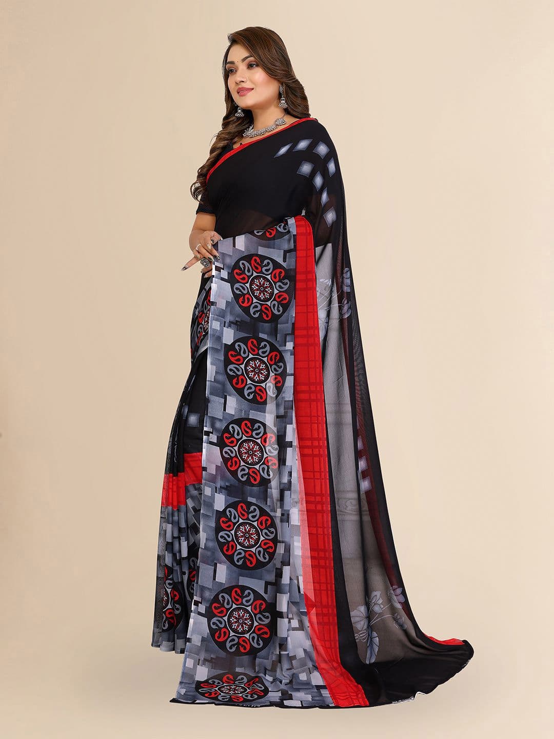 Moda Rapido Poly Georgette Saree thumbnail 7