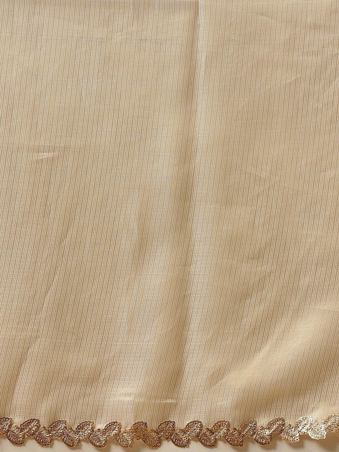 Silk Land Gotta Patti Silk Cotton Muga Saree thumbnail 5