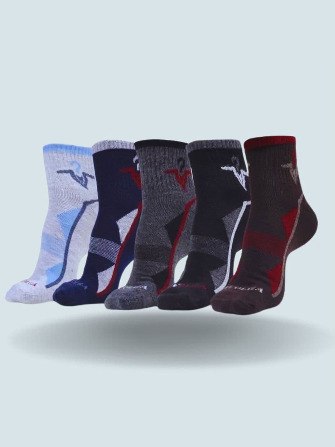 MJE Men Pack Of 5 Patterned Ankle Length Socks - view 1