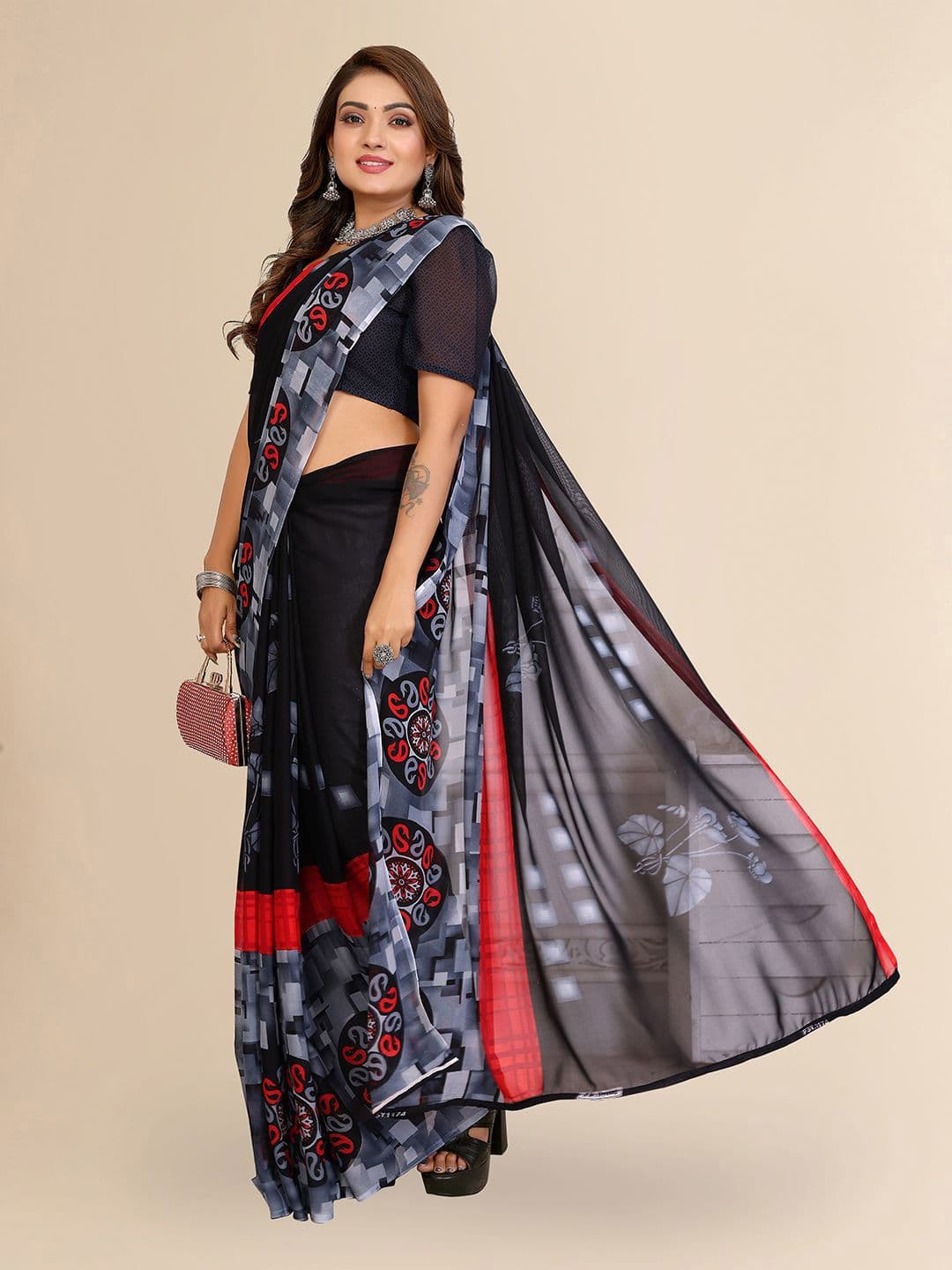 Moda Rapido Poly Georgette Saree thumbnail 6