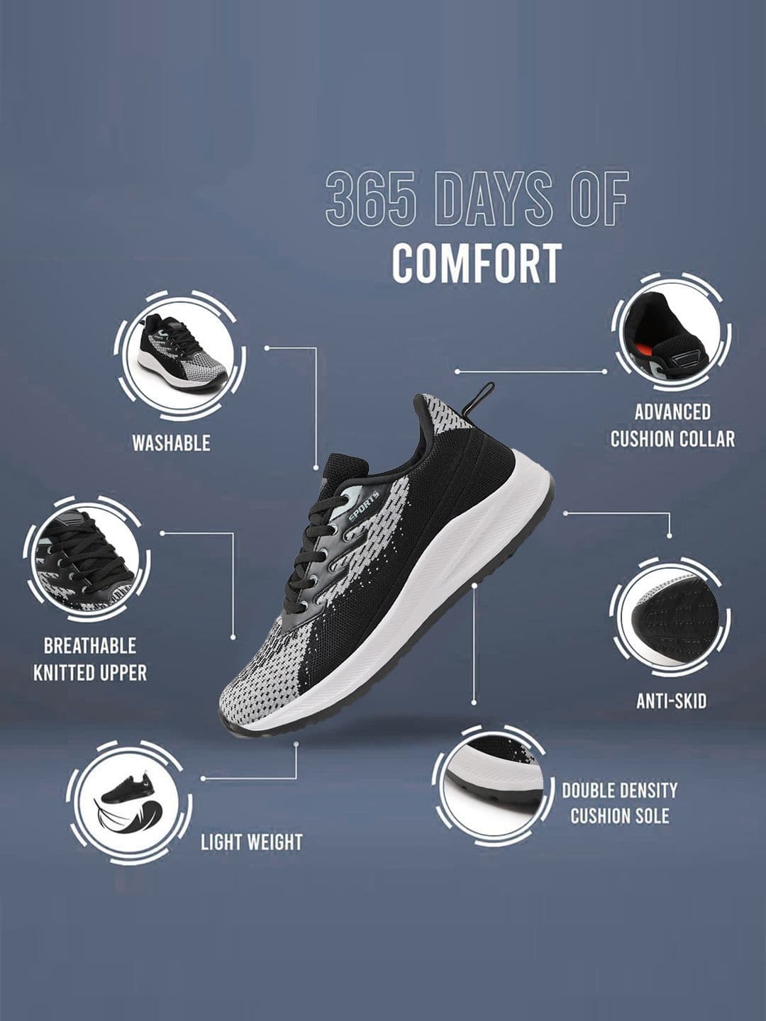 TOMSY CHOICE Men Mesh Running Shoes thumbnail 6