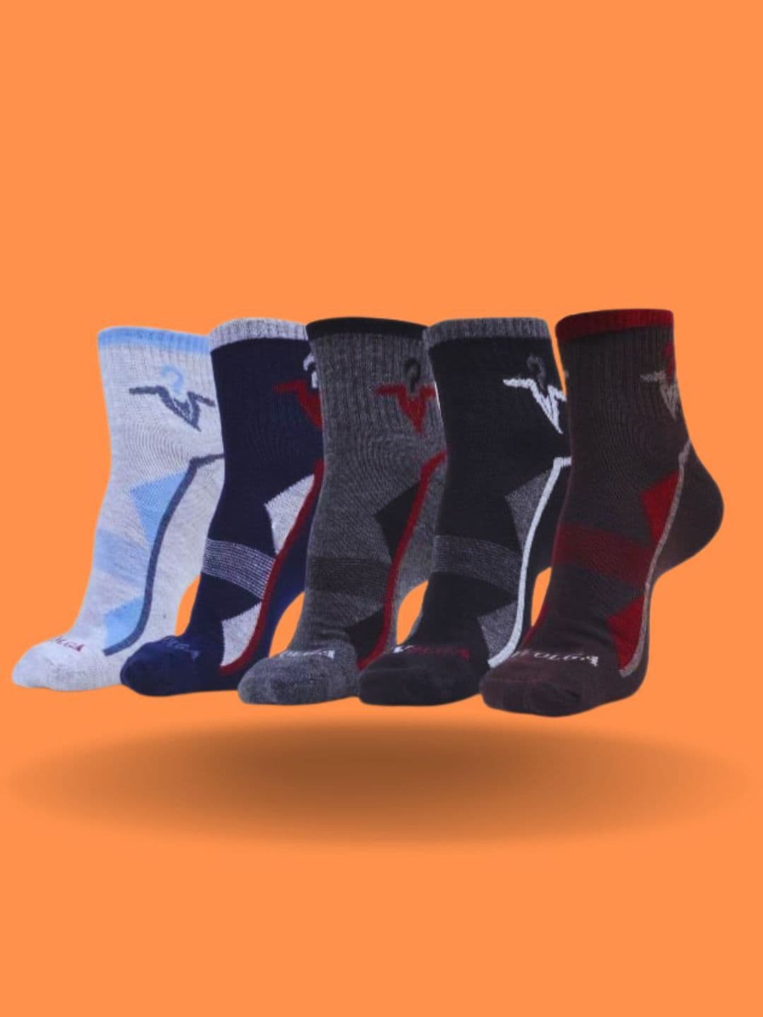 MJE Men Pack Of 5 Patterned Ankle Length Socks - view 1