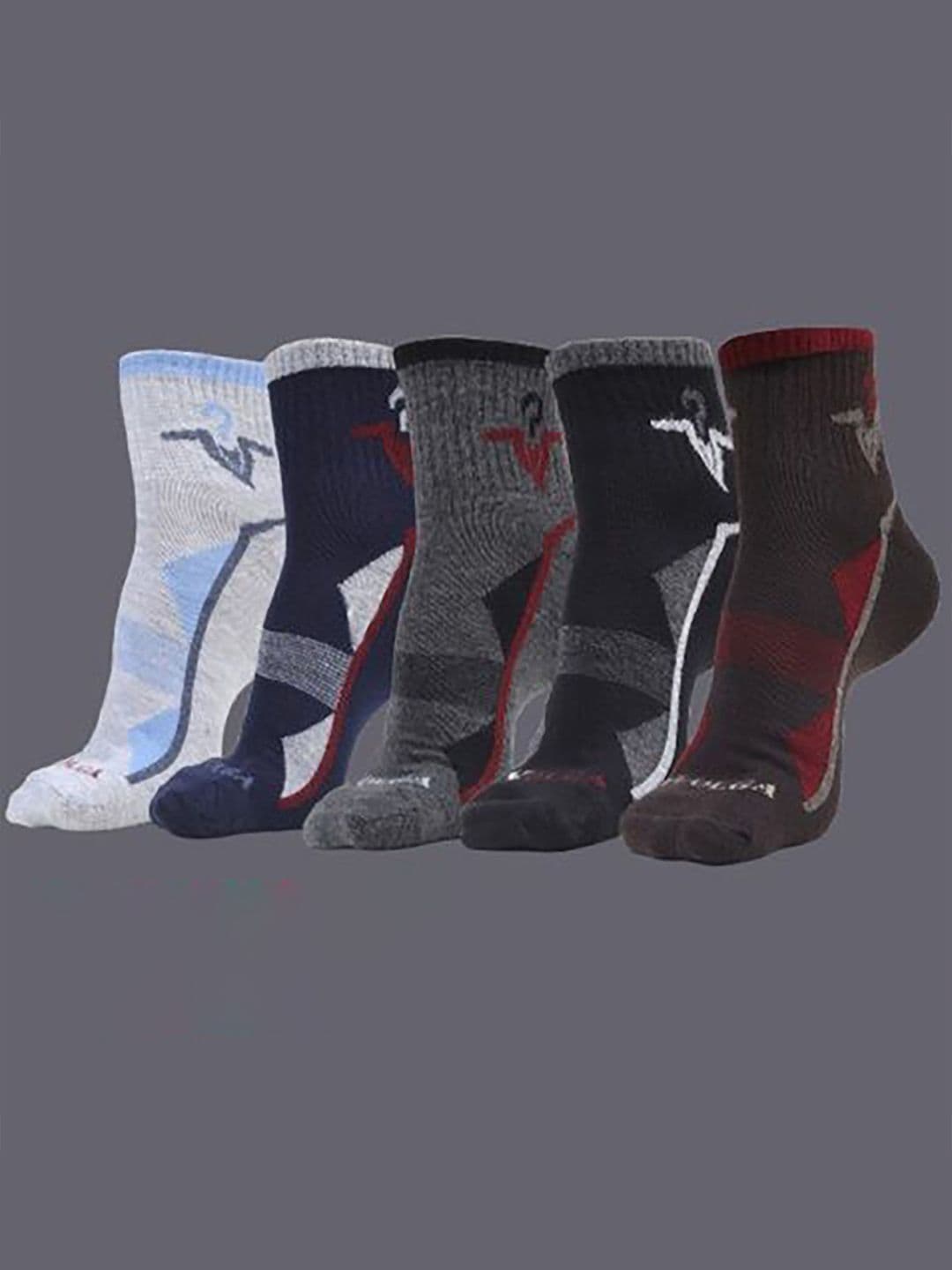MJE Men Pack Of 5 Patterned Ankle Length Socks - view 1