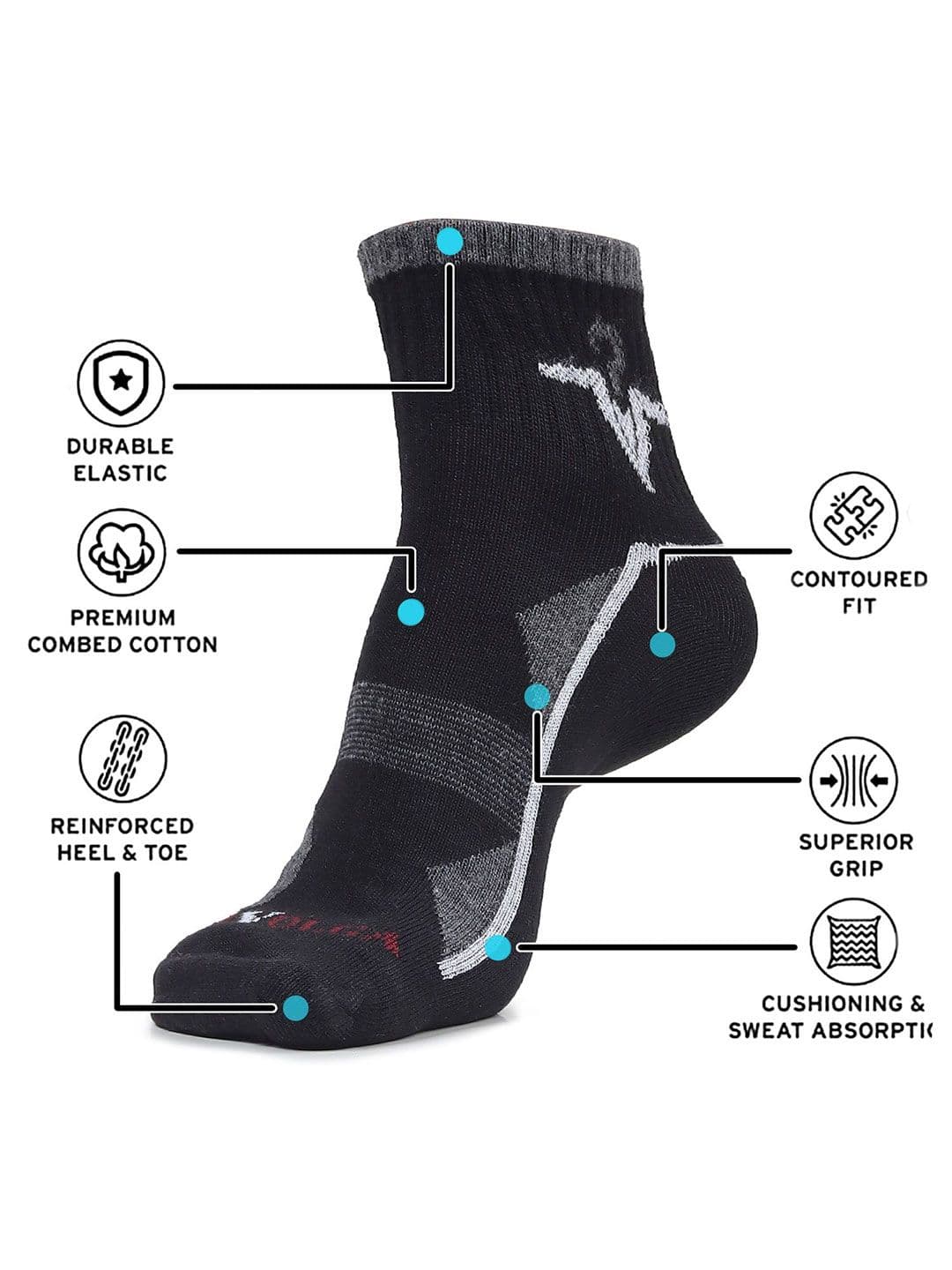 MJE Men Pack Of 5 Patterned Ankle Length Socks thumbnail 4