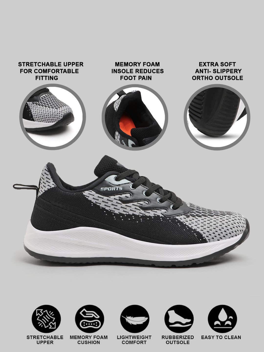 TOMSY CHOICE Men Mesh Running Shoes thumbnail 5
