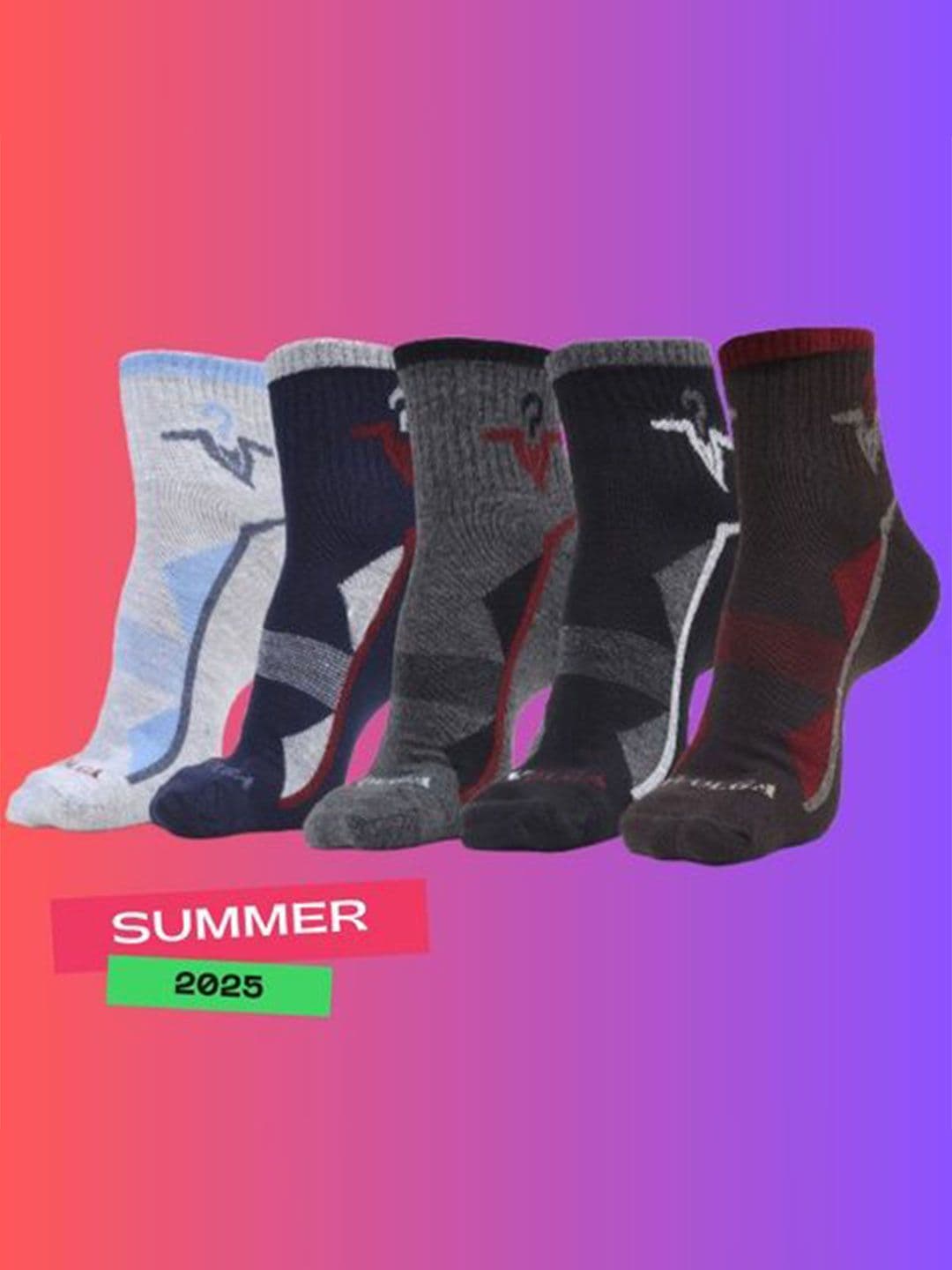 MJE Men Pack Of 5 Patterned Ankle Length Socks - view 1