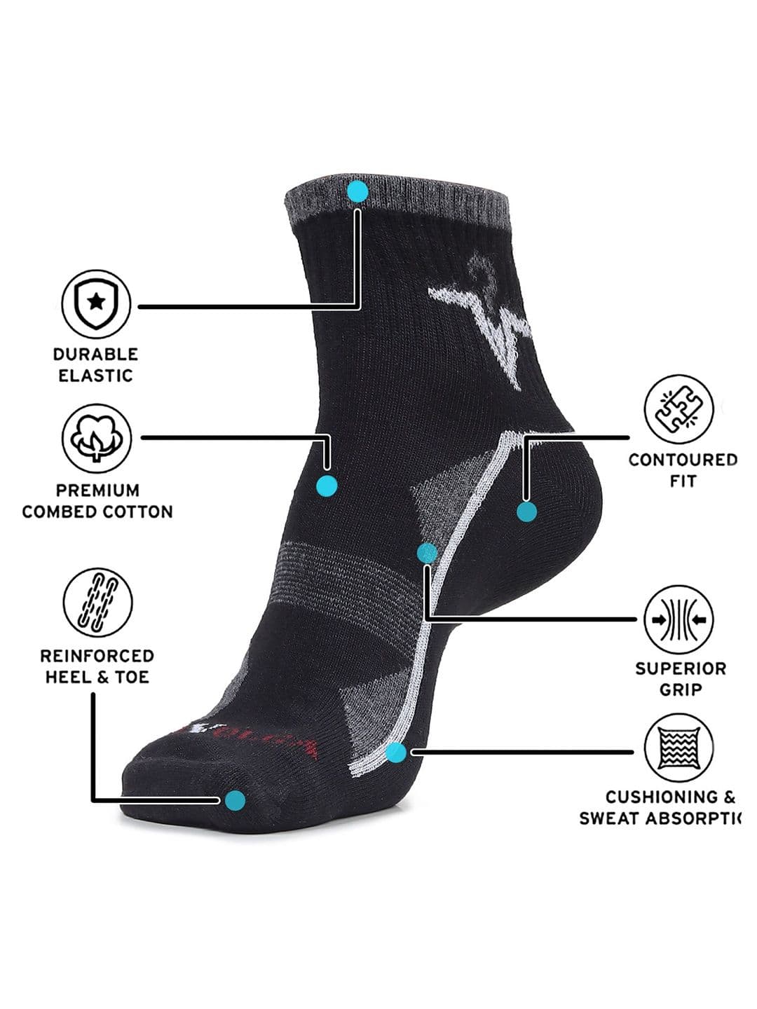 MJE Men Pack Of 5 Patterned Ankle Length Socks thumbnail 6