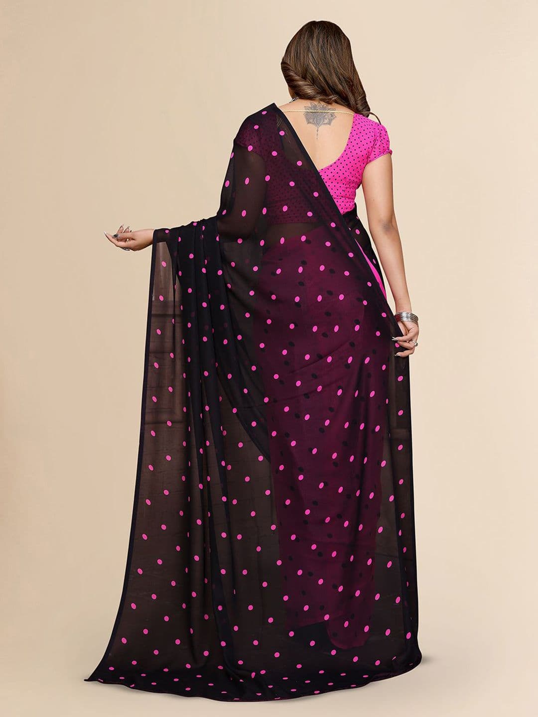 Moda Rapido Polka Dot Poly Georgette Saree thumbnail 6