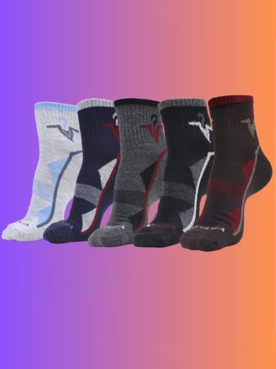 MJE Men Pack Of 5 Patterned Ankle Length Socks - view 1