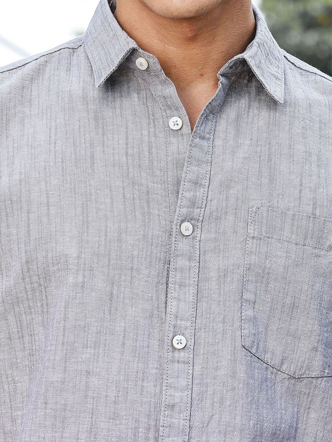 Thomas Scott Premium Linen Spread Collar Slim Fit Casual Shirt thumbnail 2
