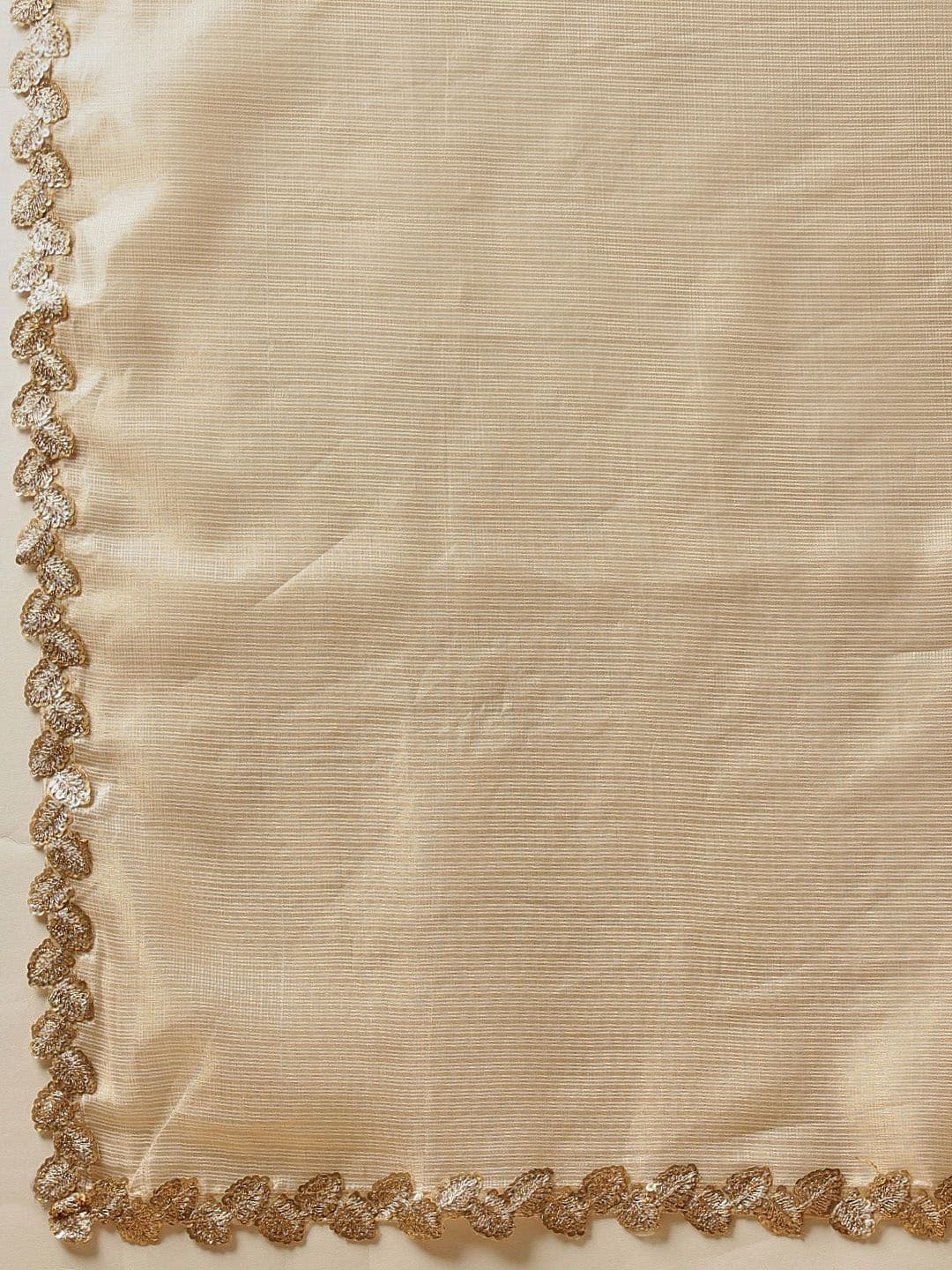 Silk Land Gotta Patti Silk Cotton Muga Saree thumbnail 6