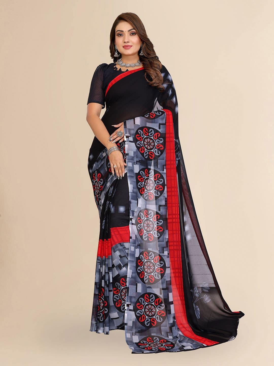 Moda Rapido Poly Georgette Saree - view 1