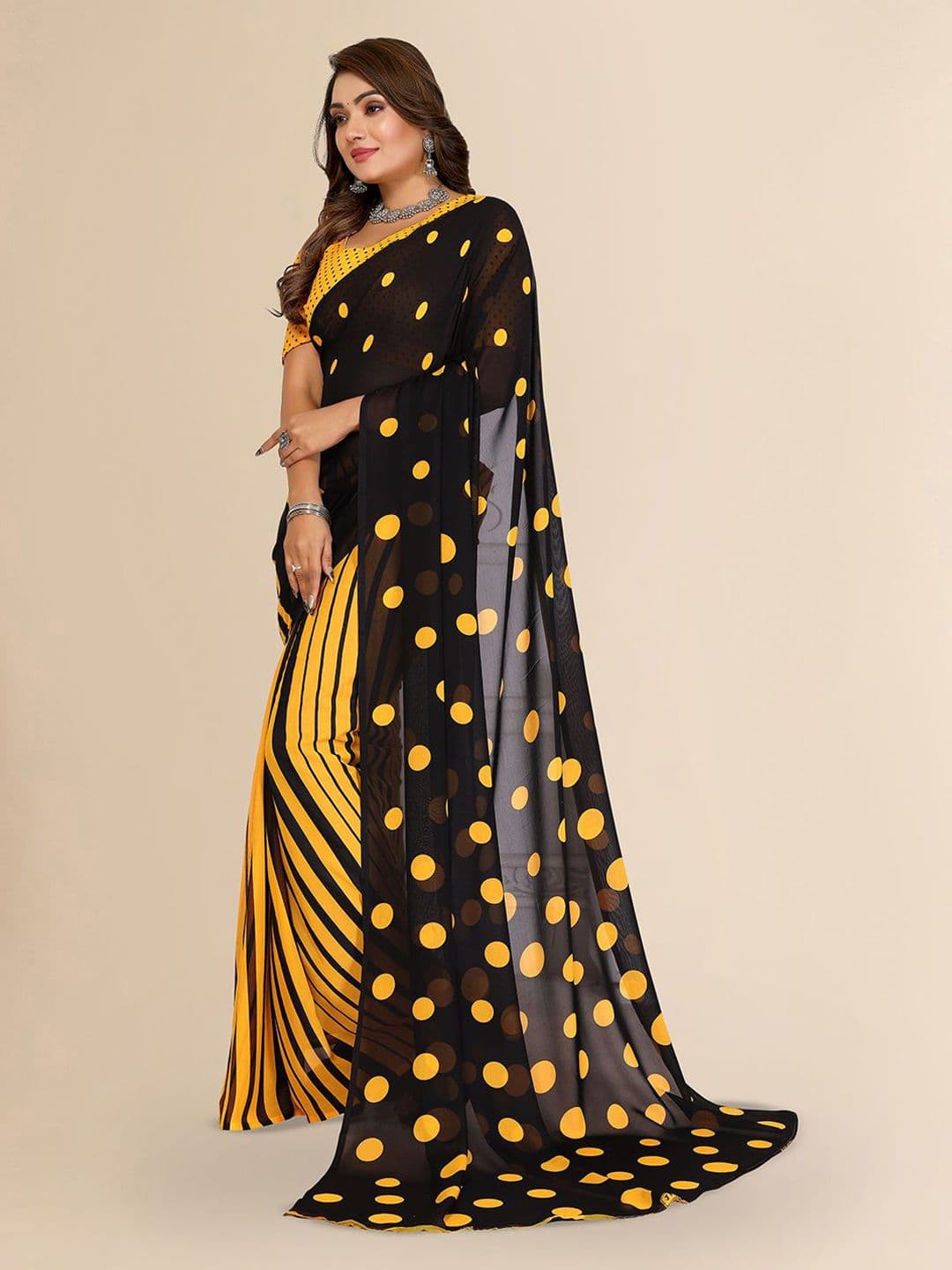 Moda Rapido Polka Dot Poly Georgette Saree thumbnail 7