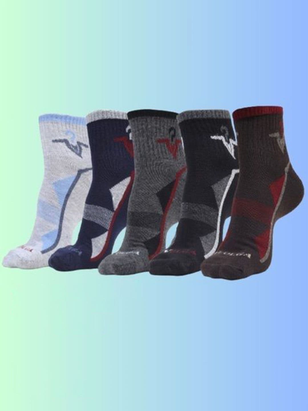 MJE Men Pack Of 5 Patterned Ankle Length Socks - view 1