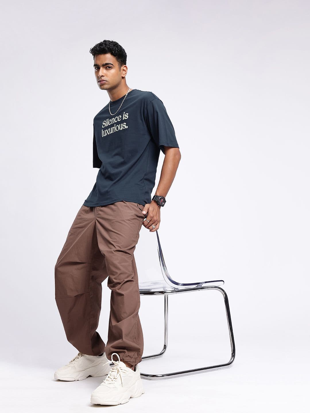glitchez Typography Printed Relaxed Fit T-shirt thumbnail 7