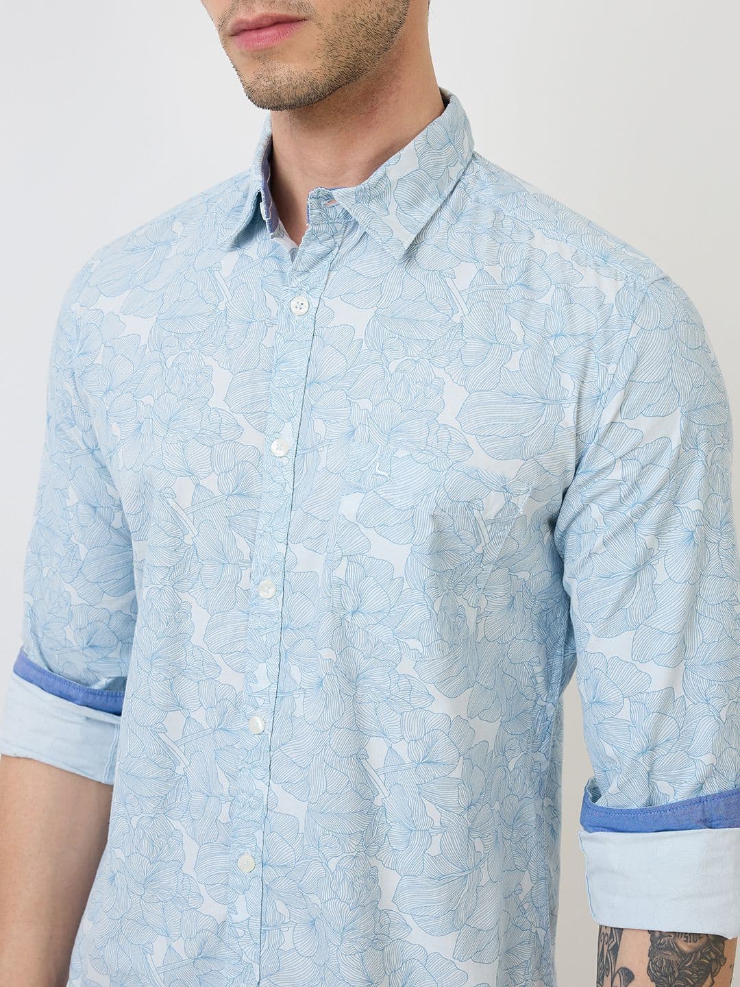 Parx Men Slim Fit Floral Printed Cotton Casual Shirt thumbnail 2