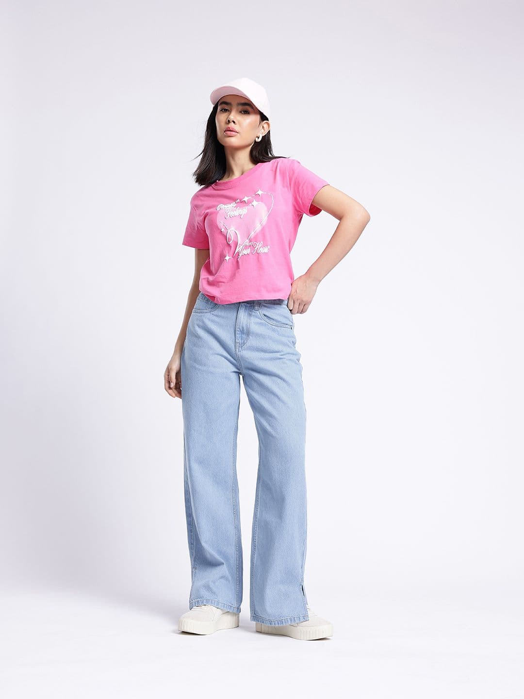 glitchez Women Straight Fit High-Rise Jeans With Side Slits thumbnail 3