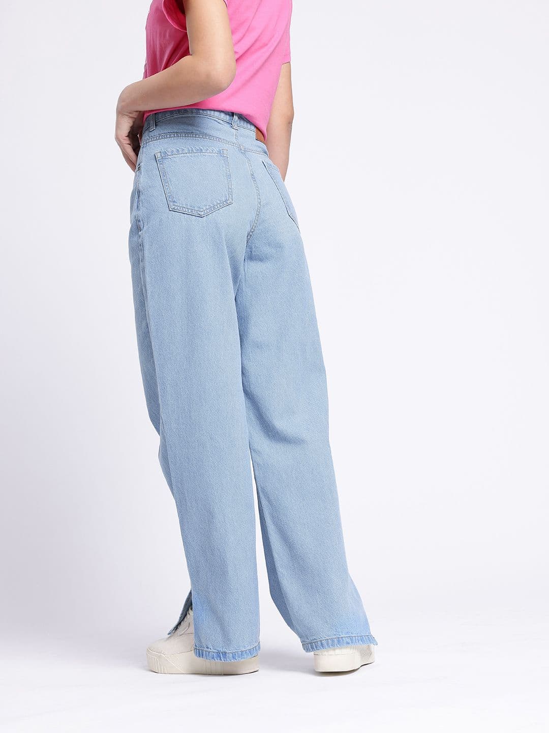glitchez Women Straight Fit High-Rise Jeans With Side Slits thumbnail 4