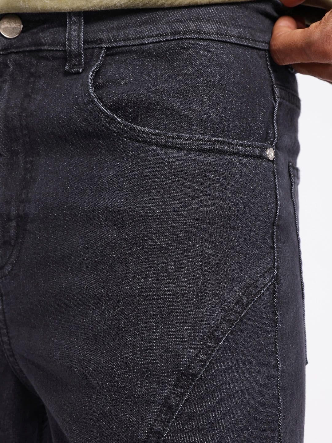 glitchez Men Panelled Skater Light Fade Jeans thumbnail 2