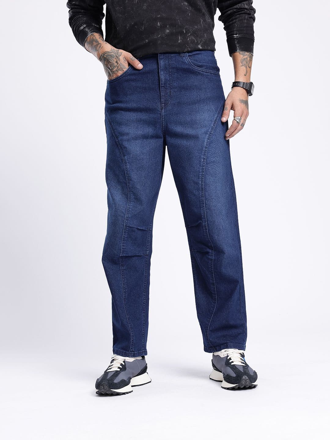 glitchez Men Relaxed Fit Medium Shade Stretchable Jeans - view 1
