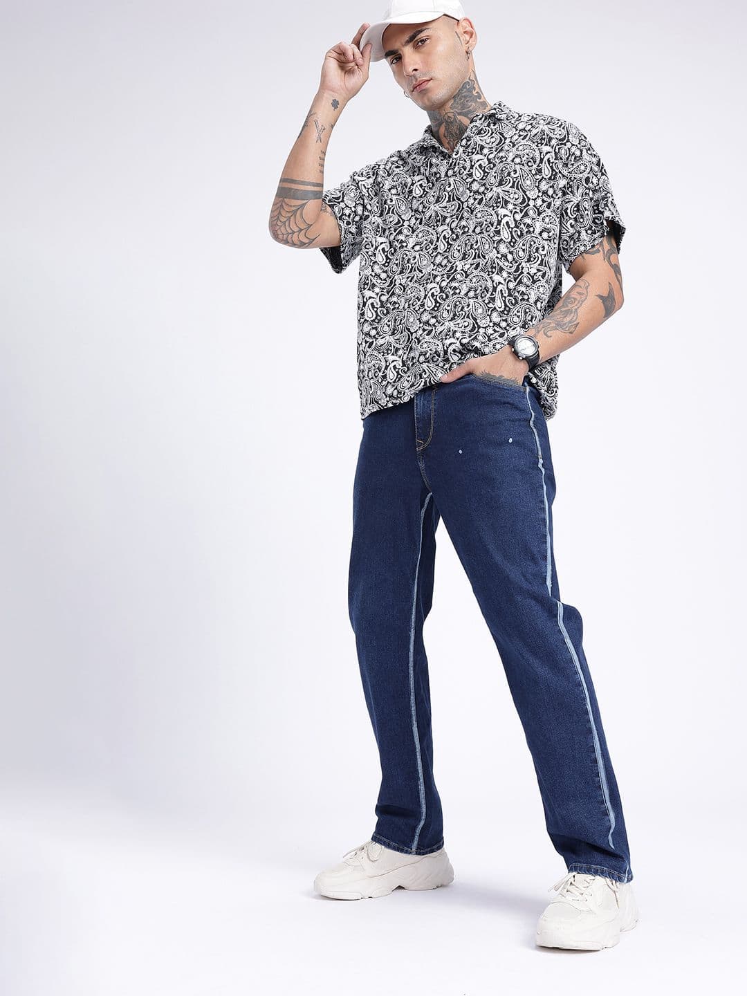 glitchez Men Printed Straight Fit Jeans thumbnail 7
