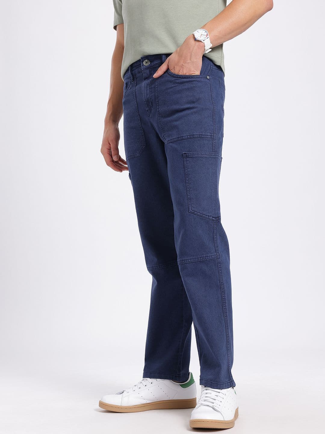 glitchez Men Panelled Straight Fit Jeans thumbnail 2