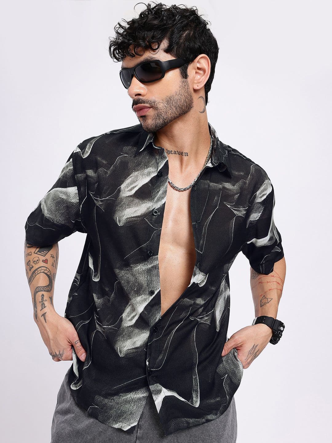 glitchez Abstract Printed Relaxed Fit Shirt - view 1