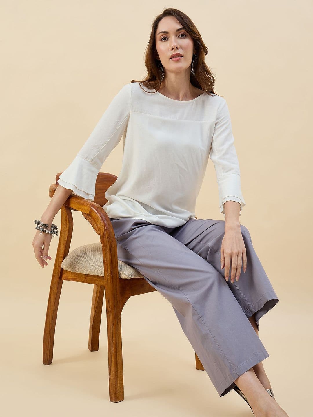 KLOSIA Women Straight Cotton Palazzos thumbnail 5