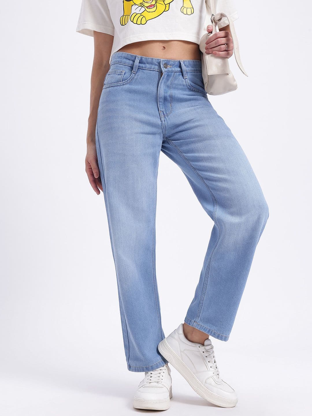 glitchez Women Light Fade Cropped Straight Fit Jeans - view 1