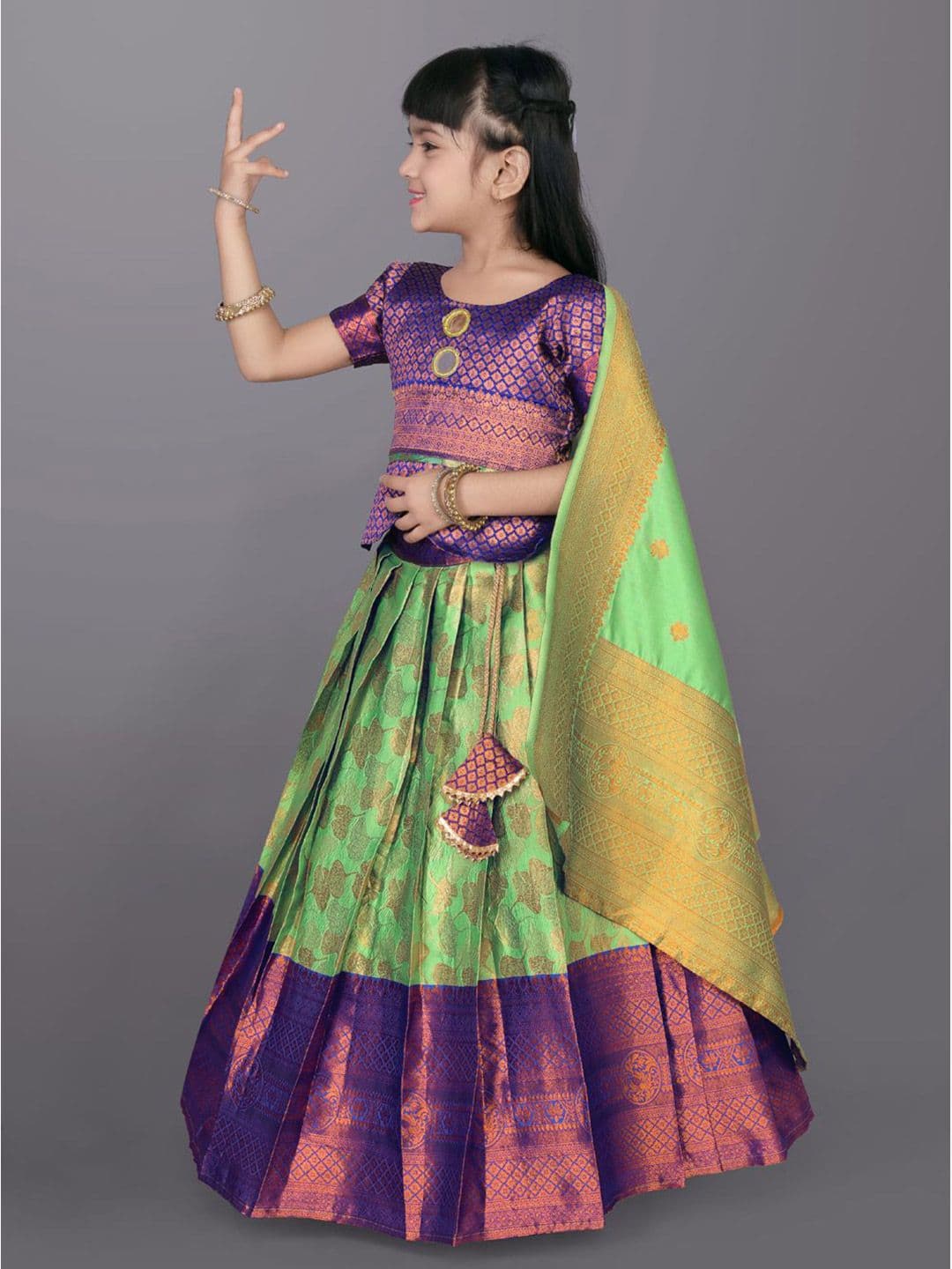 satyamfab Girls Ready to Wear Lehenga With Blouse And Dupatta thumbnail 4