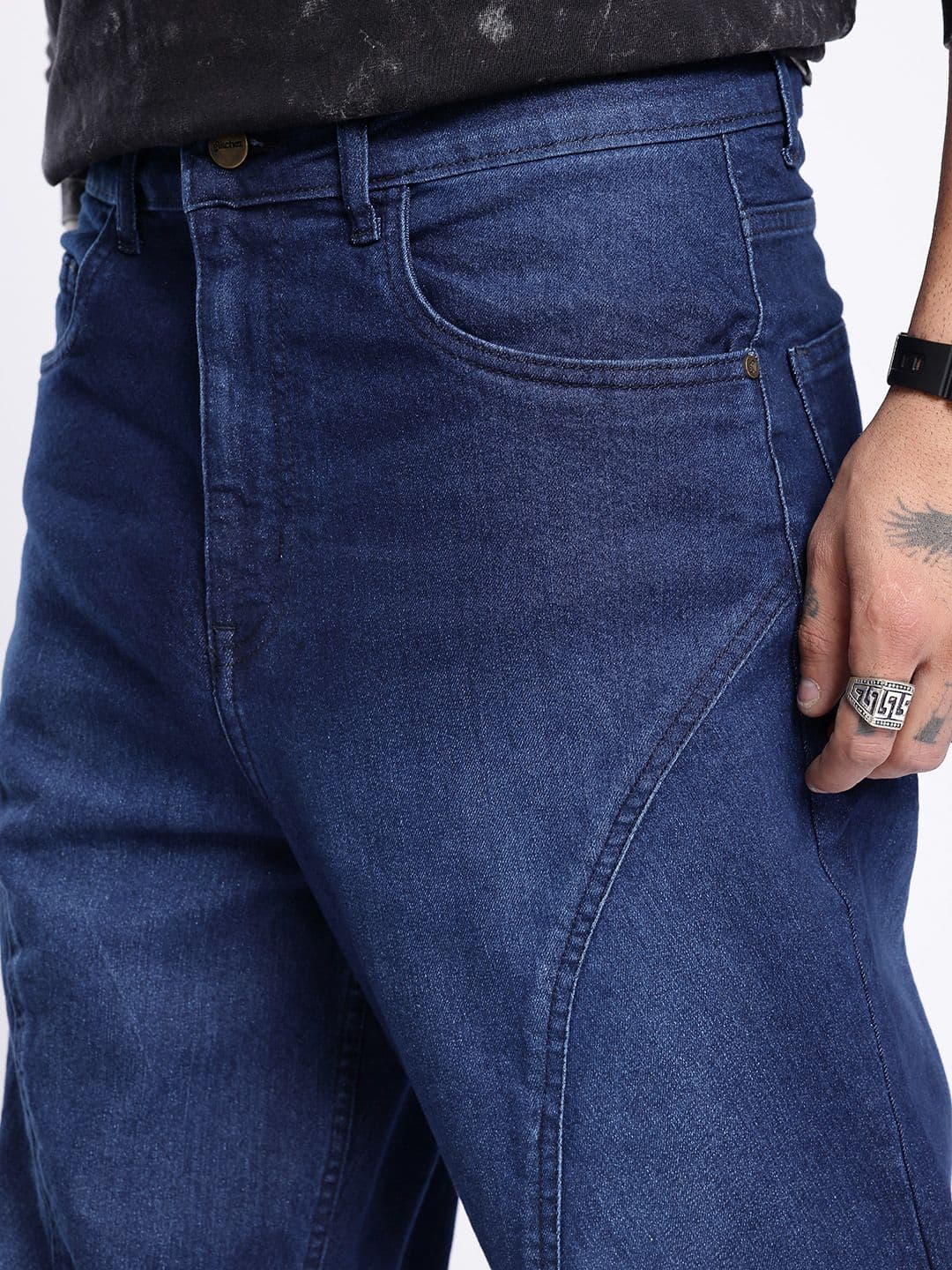 glitchez Men Relaxed Fit Medium Shade Stretchable Jeans thumbnail 6