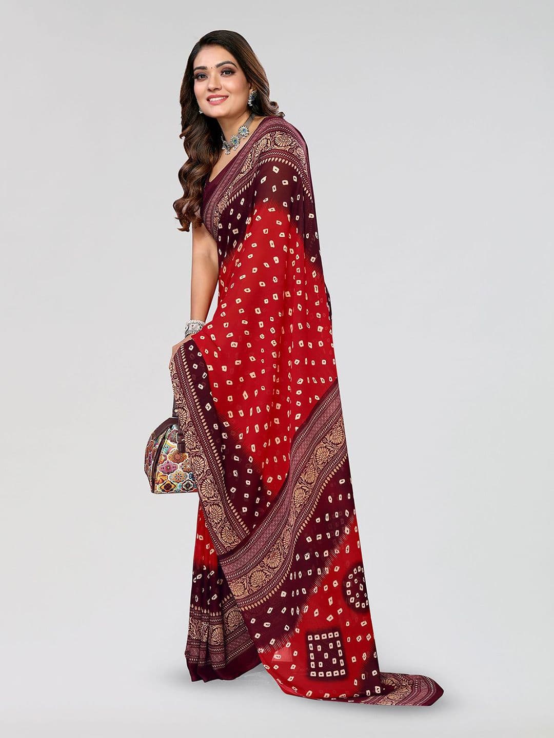 Moda Rapido Bandhani Print Saree thumbnail 6