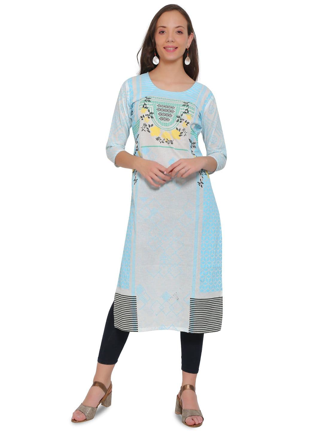 ZARISTAA Women Printed Pure Cotton Straight Kurta - view 1