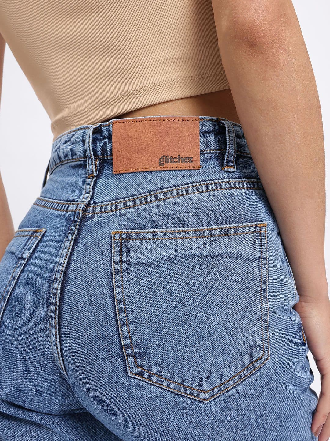 glitchez Women Straight Drip Cotton Jeans thumbnail 6