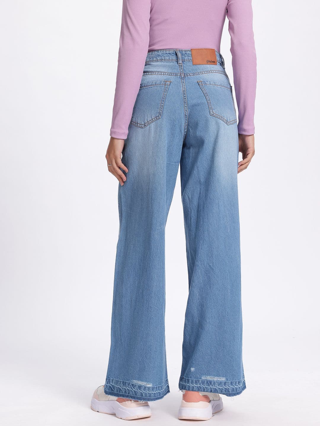 glitchez Women Wide Leg Light Fade Jeans thumbnail 2