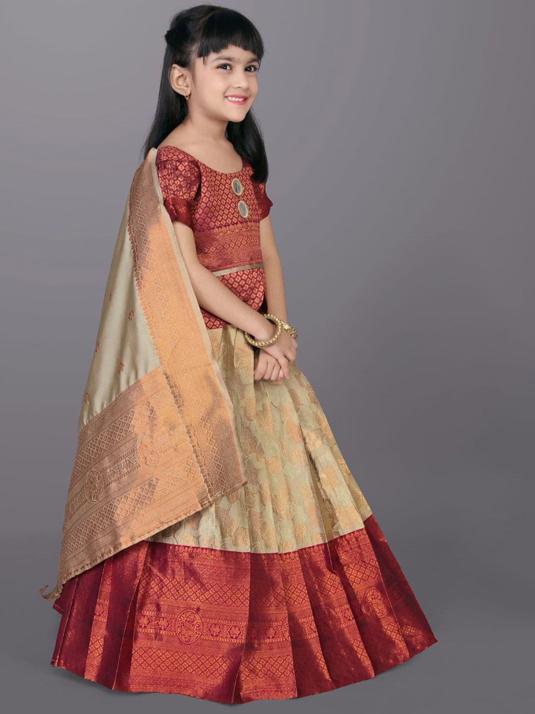 satyamfab Girls Ready to Wear Lehenga With Blouse And Dupatta thumbnail 3