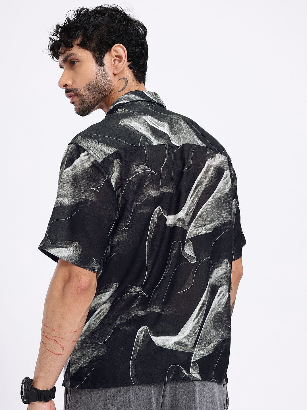 glitchez Abstract Printed Relaxed Fit Shirt thumbnail 6