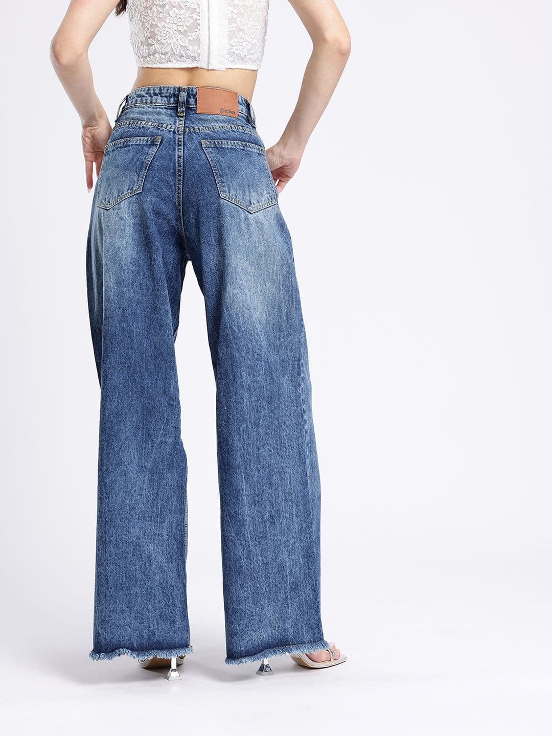 glitchez Women Relaxed Fit High-Rise Ripped Jeans thumbnail 3
