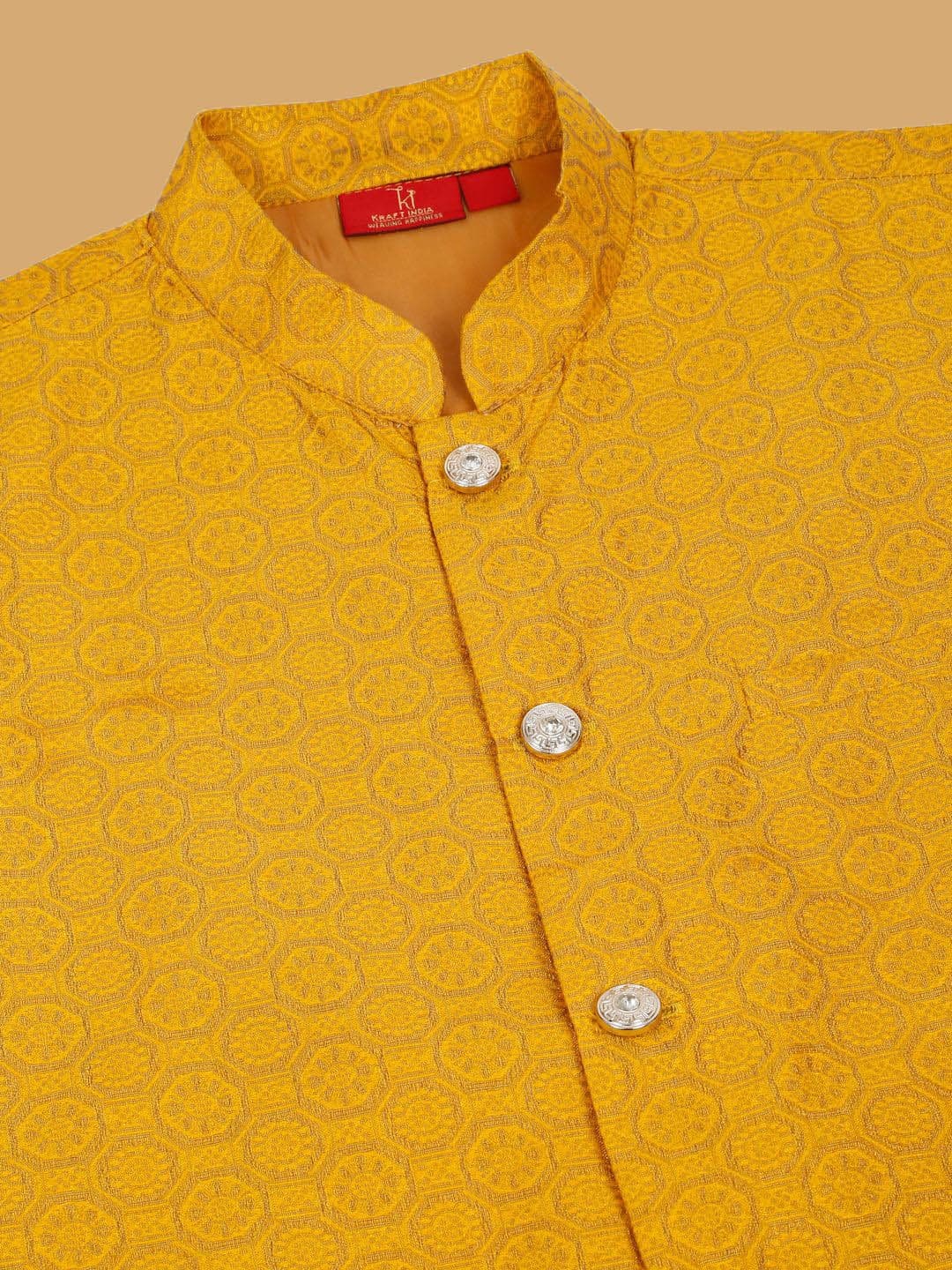 KRAFT INDIA Printed Mandarin Collar Nehru Jacket thumbnail 6
