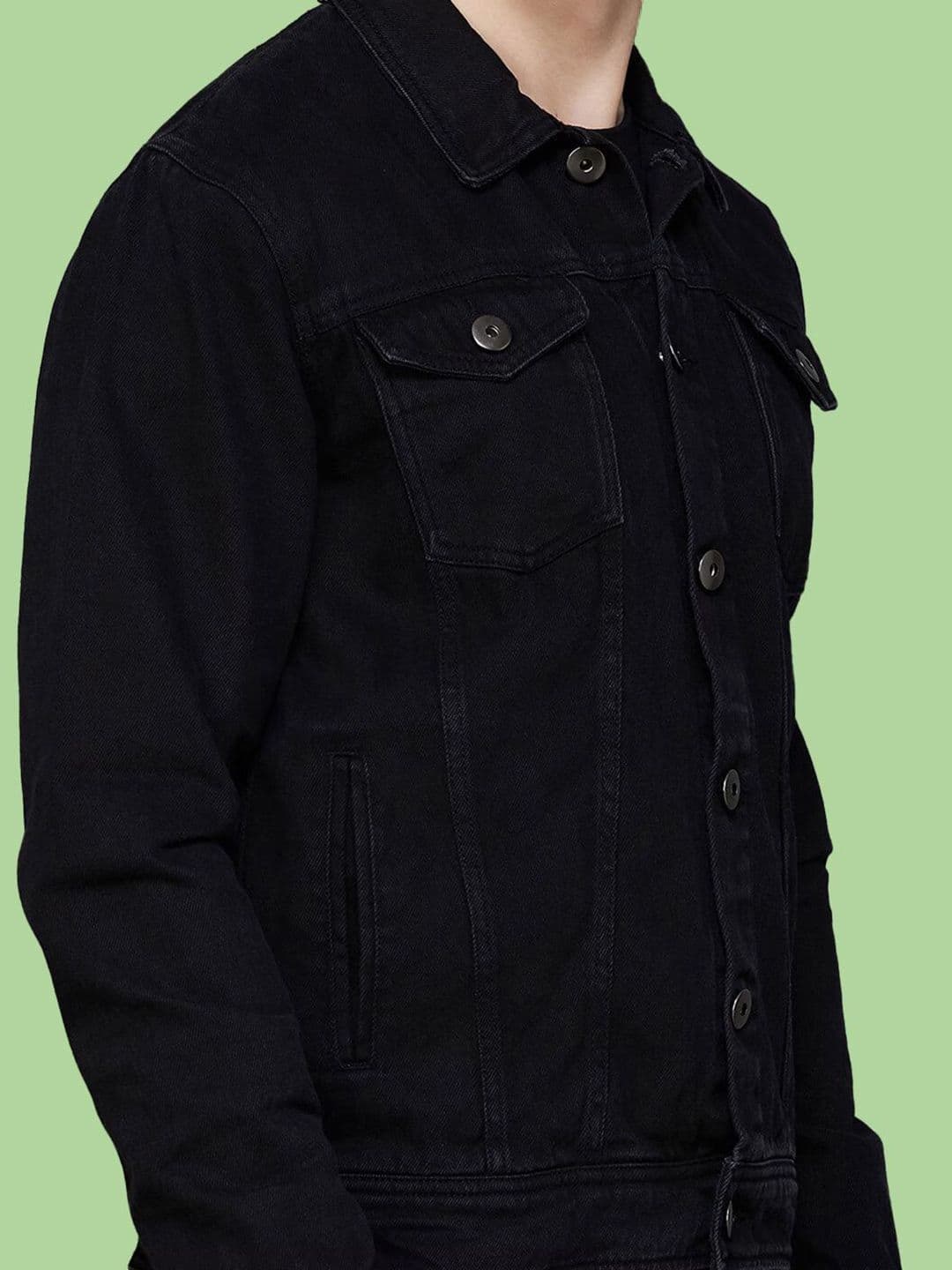 KLIZEN Men Denim Jacket with Embroidered thumbnail 2