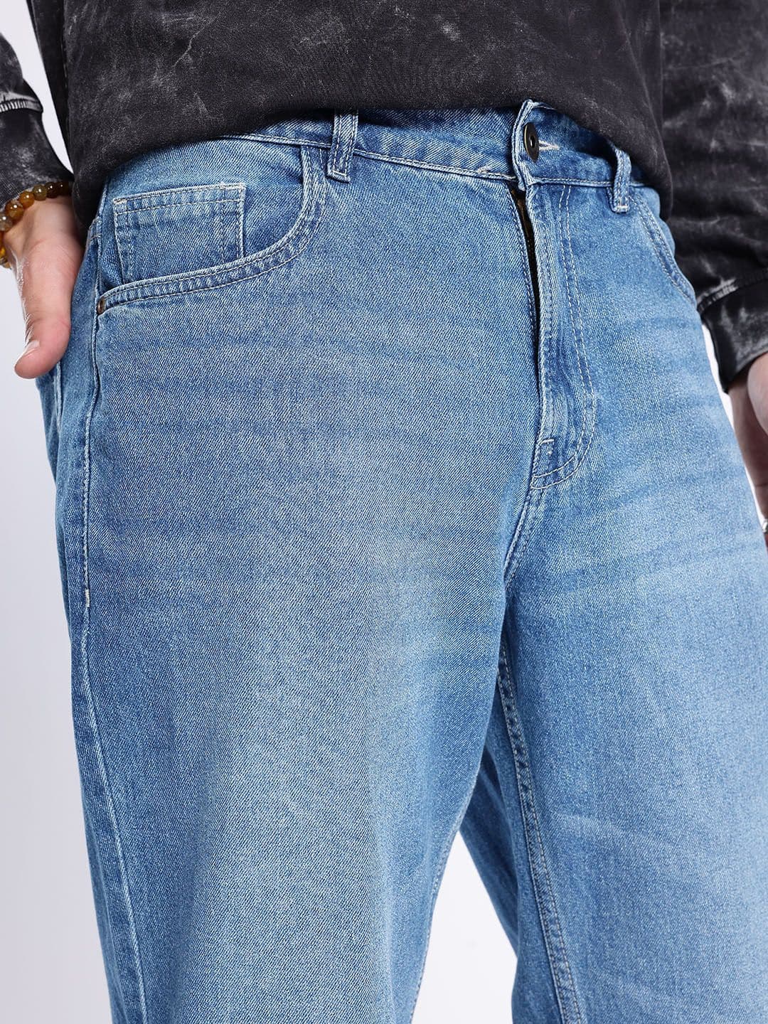 glitchez Men Straight Fit Light Fade Jeans thumbnail 4