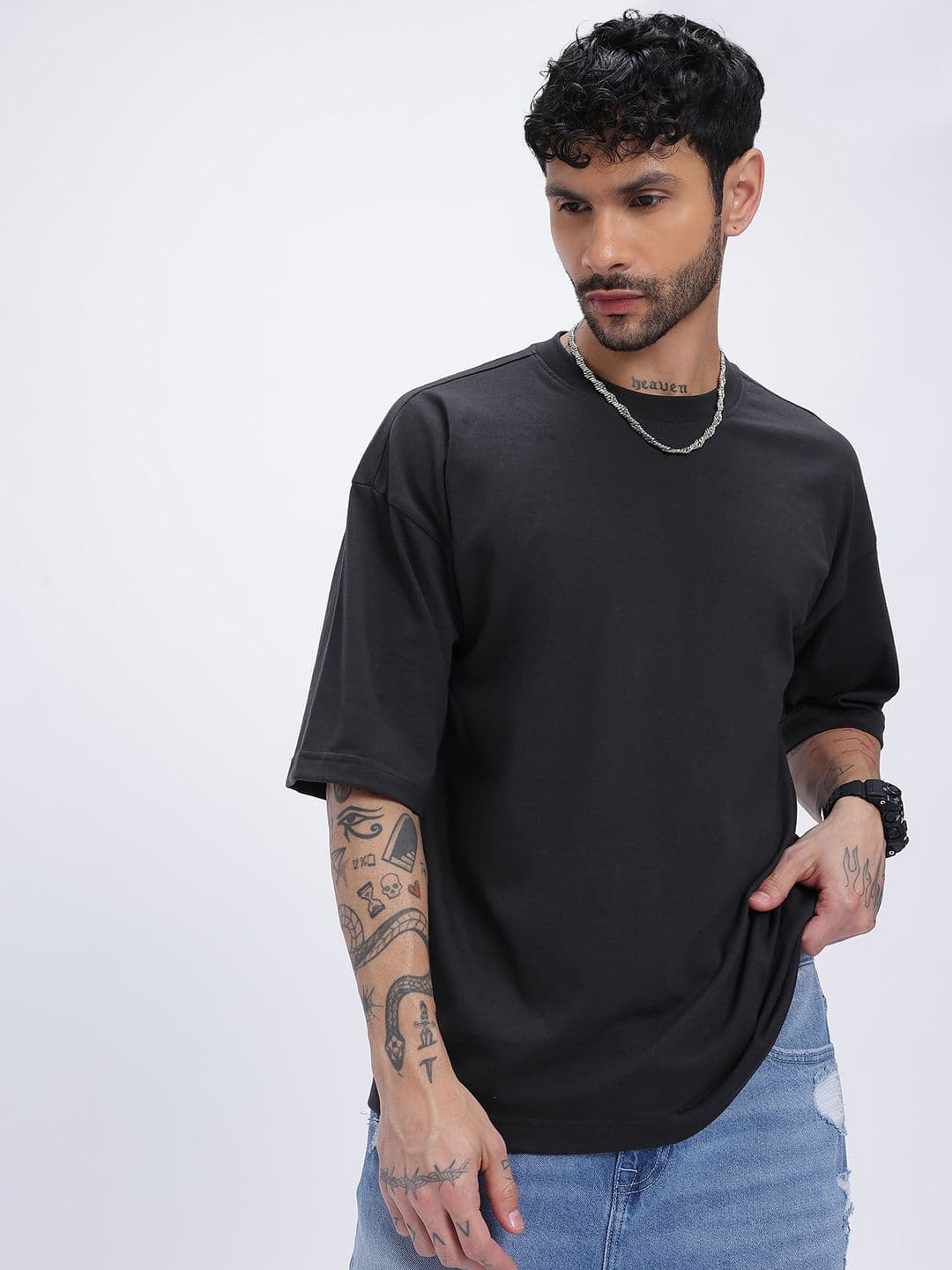 glitchez Typography Oversize Drop-Shoulder T-shirt thumbnail 4