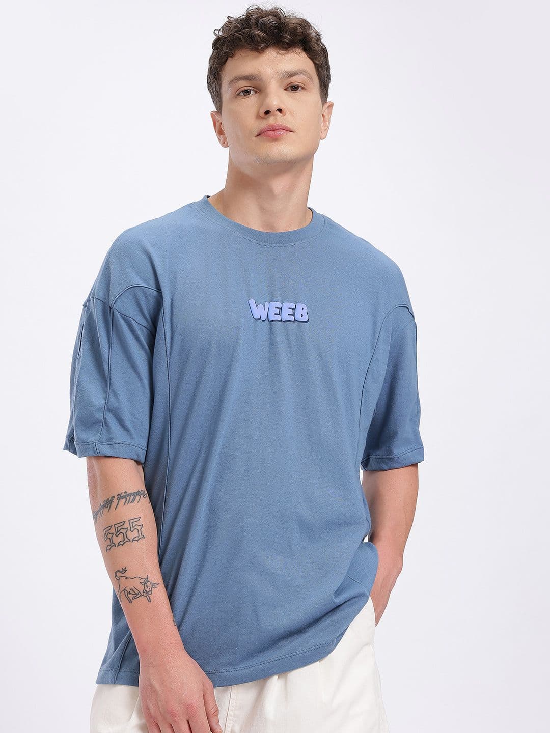 glitchez Puff Print Detail Oversized Fit T-shirt thumbnail 2