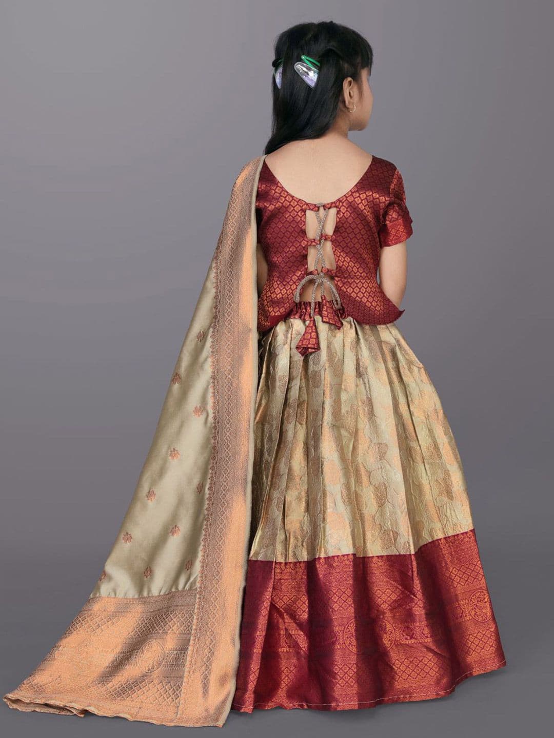 satyamfab Girls Ready to Wear Lehenga With Blouse And Dupatta thumbnail 5
