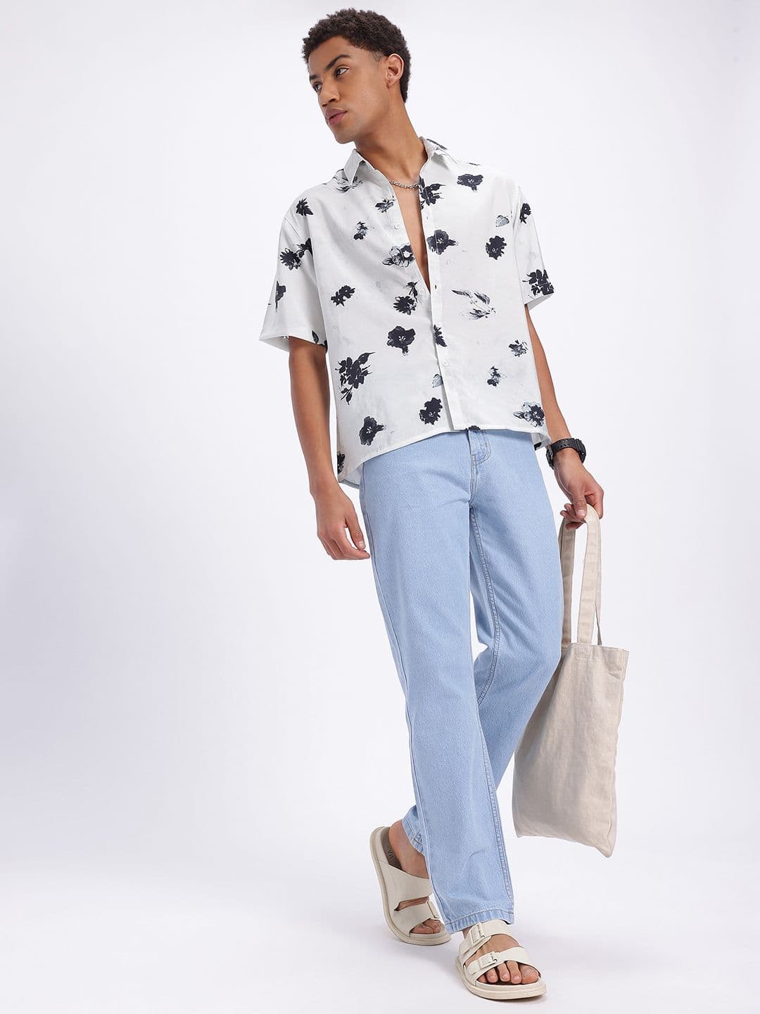 glitchez Men Straight Fit Light Blue Jeans thumbnail 6