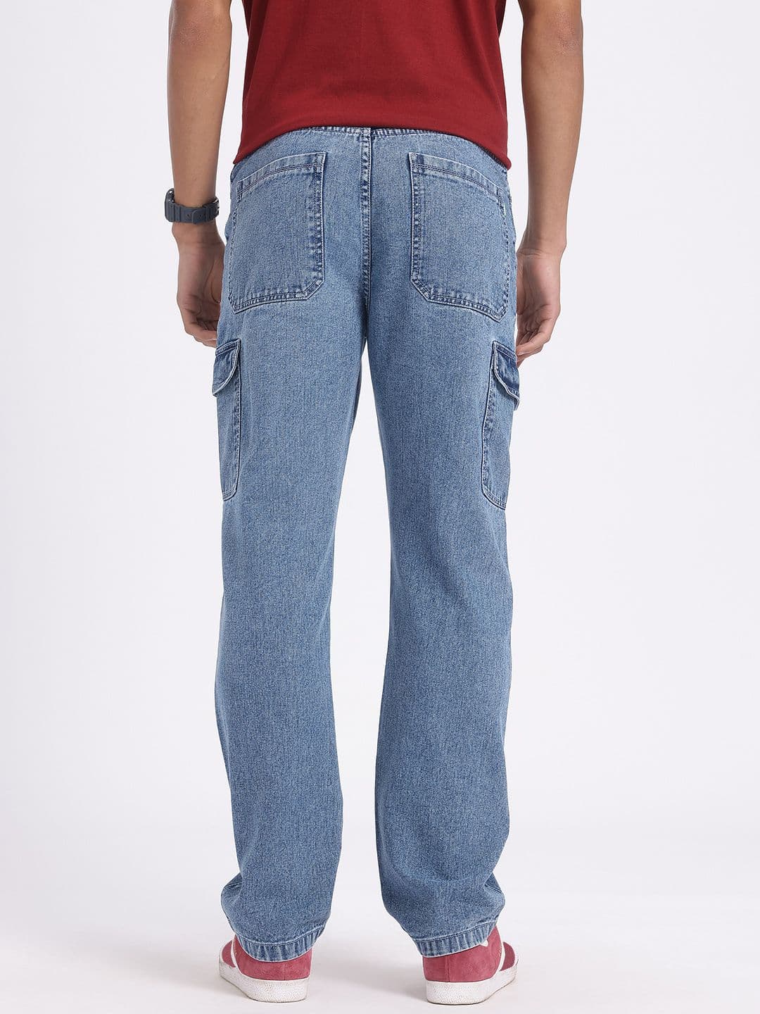 glitchez Men Denim Regular Fit Cargo-Style Jeans thumbnail 6