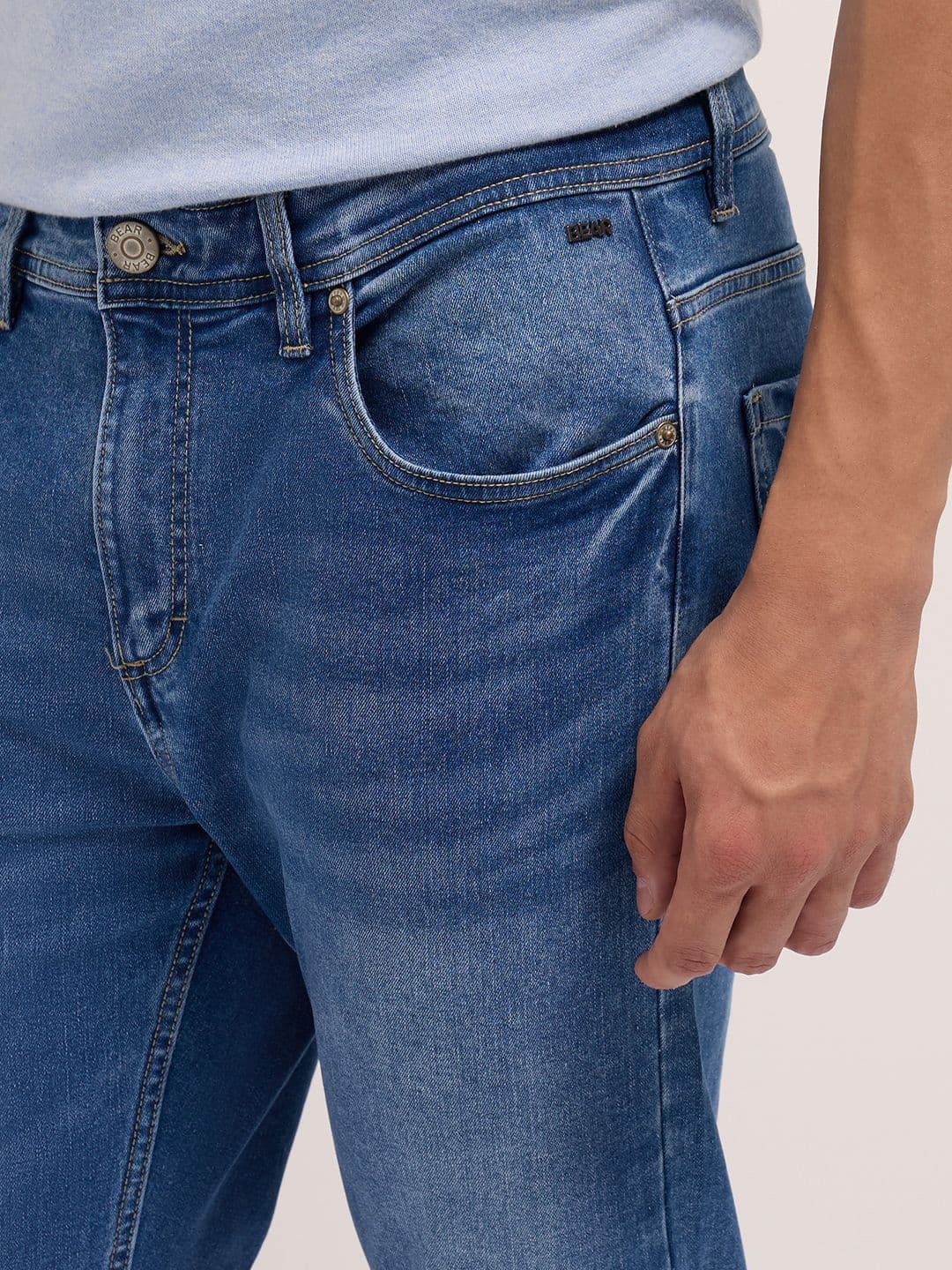 THE BEAR HOUSE Men Cotton Washed Skinny Fit Jean Stretchable Jeans thumbnail 3