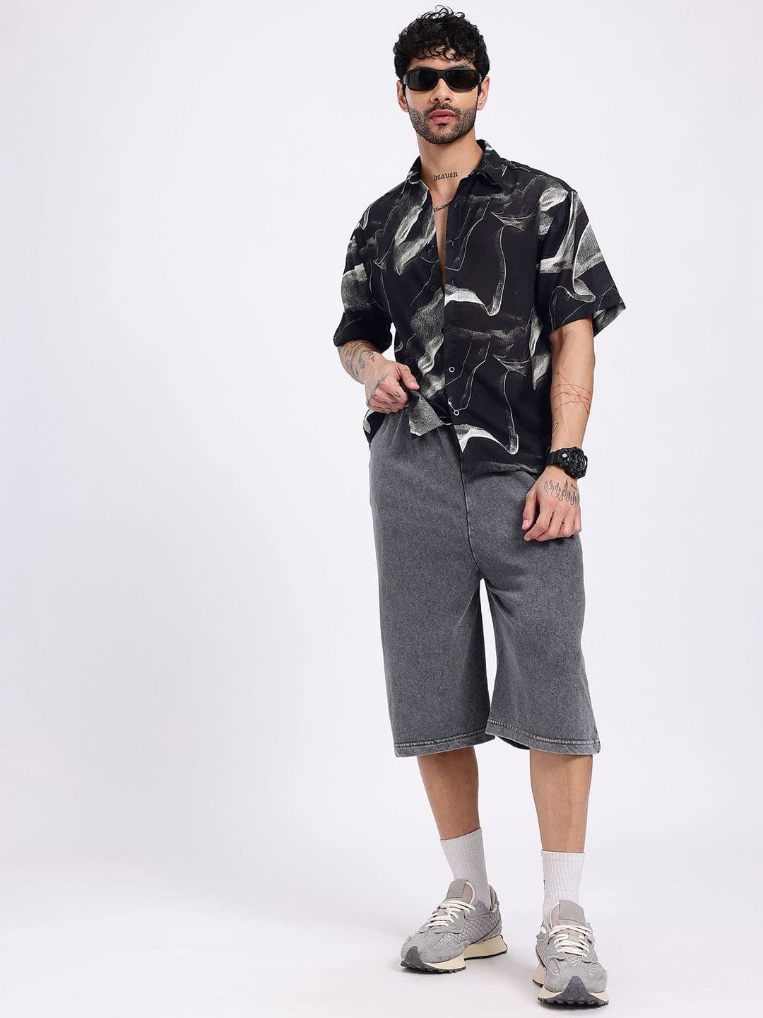 glitchez Abstract Printed Relaxed Fit Shirt thumbnail 2