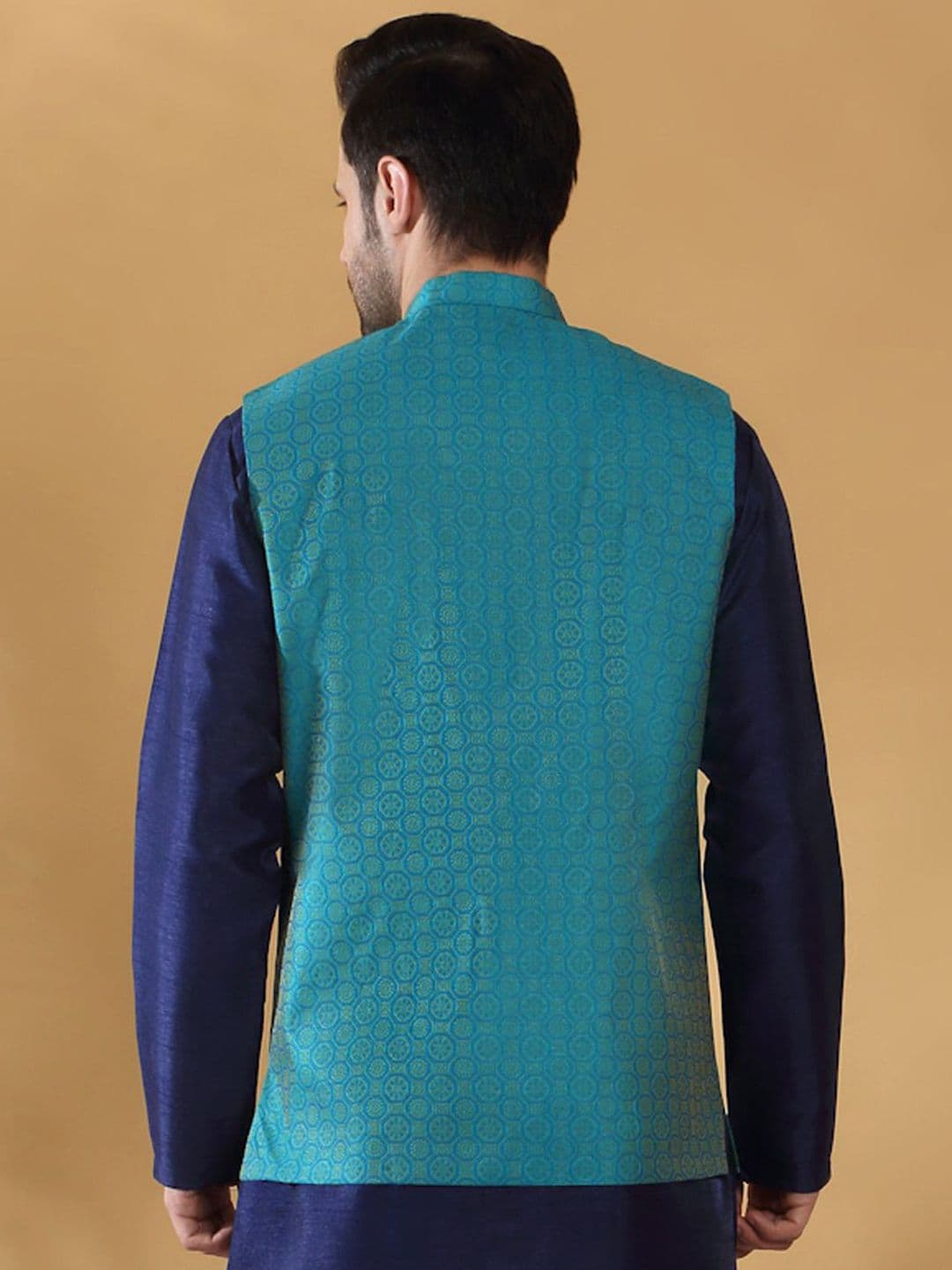 KRAFT INDIA Geometric Printed Woven Nehru Jacket thumbnail 3