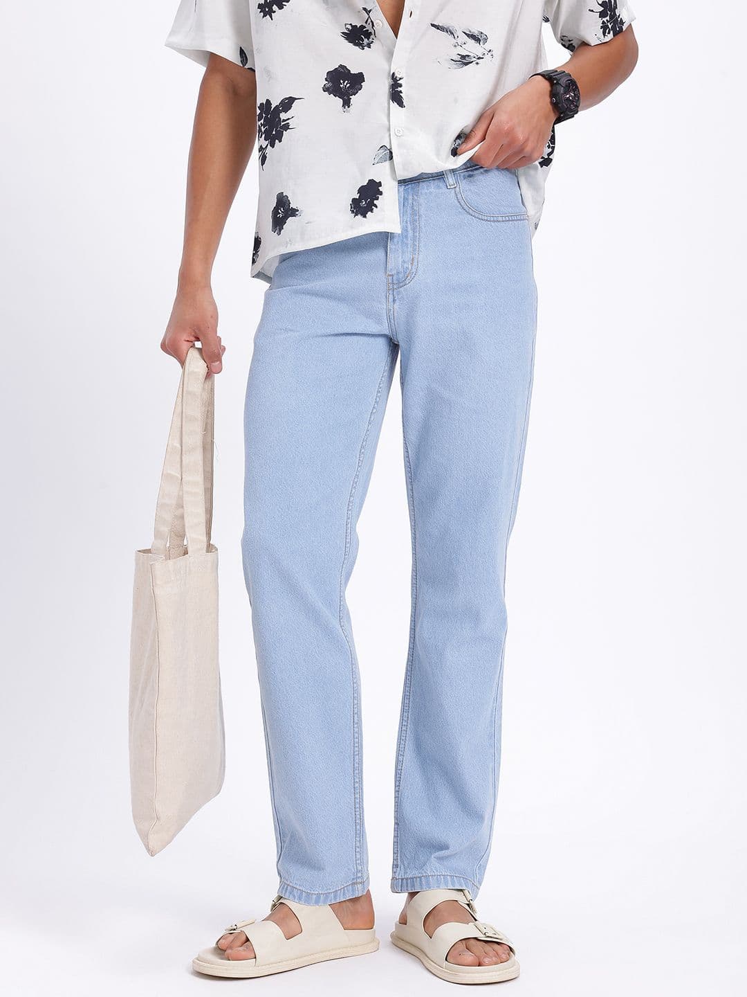 glitchez Men Straight Fit Light Blue Jeans - view 1